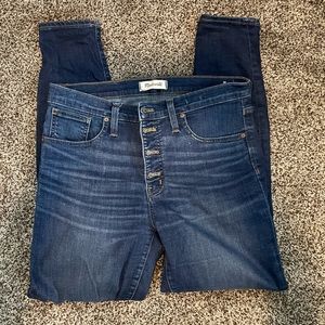 Madewell high rise 9” skinny jean 4 button fly size 29